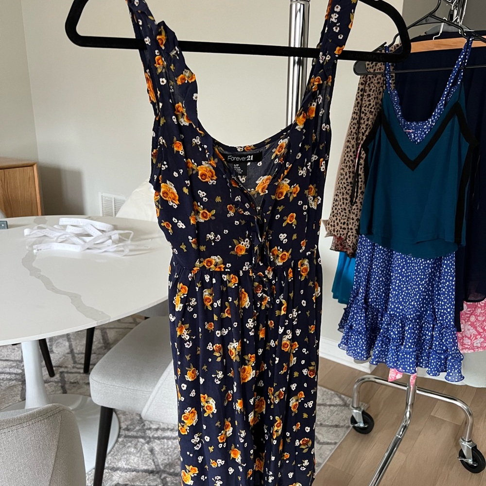 Forever 21 Navy Floral Dress